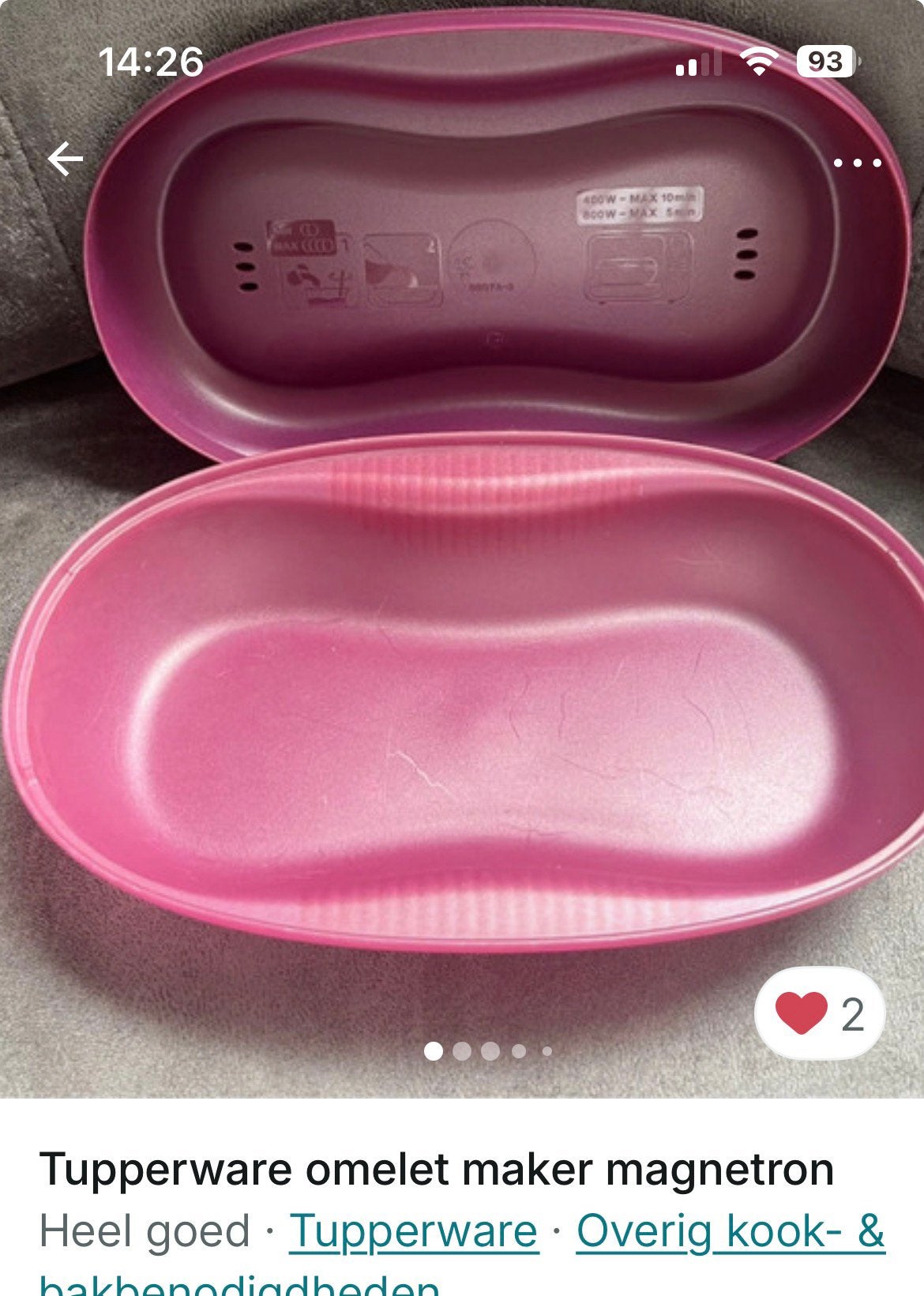 Tupperware Omelet maker, Ophalen of Verzenden, Zo goed als nieuw, Overige typen