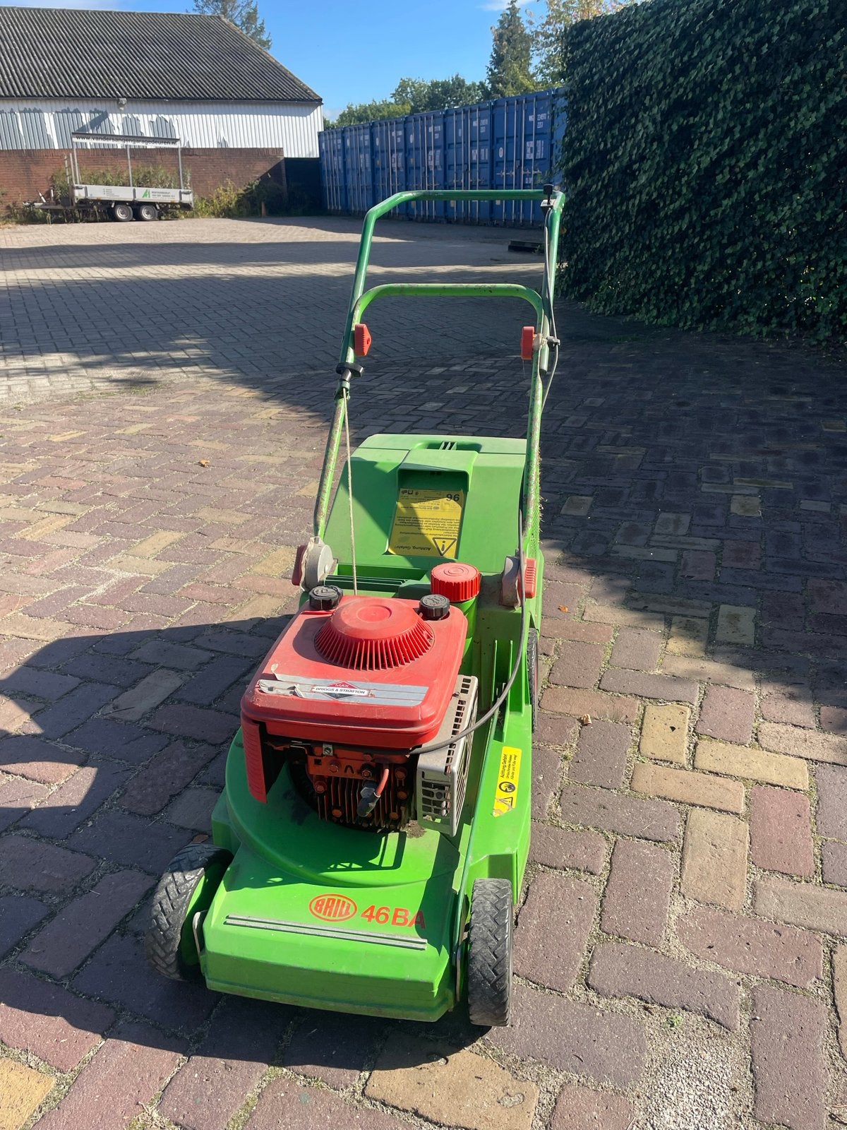 Grasmaaier Brill met aluminium maaidek en verstelbare hoogte, Ophalen, Cirkelmaaier, Gebruikt, Benzine-grasmaaier