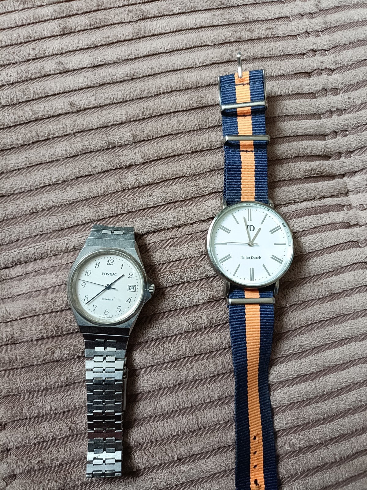 Twee horloges: Pontiac Quartz en Tailor Dutch, Staal, Gebruikt, Staal, Polshorloge