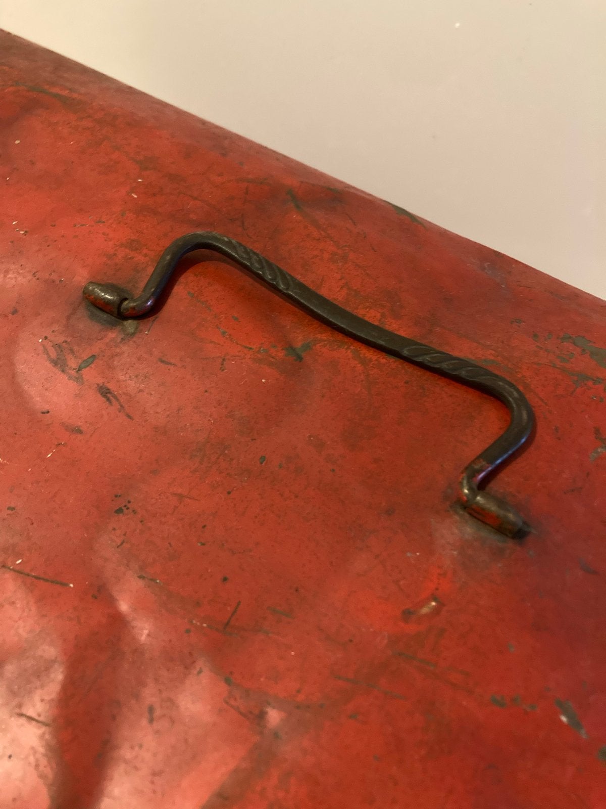 Vintage Rode Metalen Kist, Ophalen