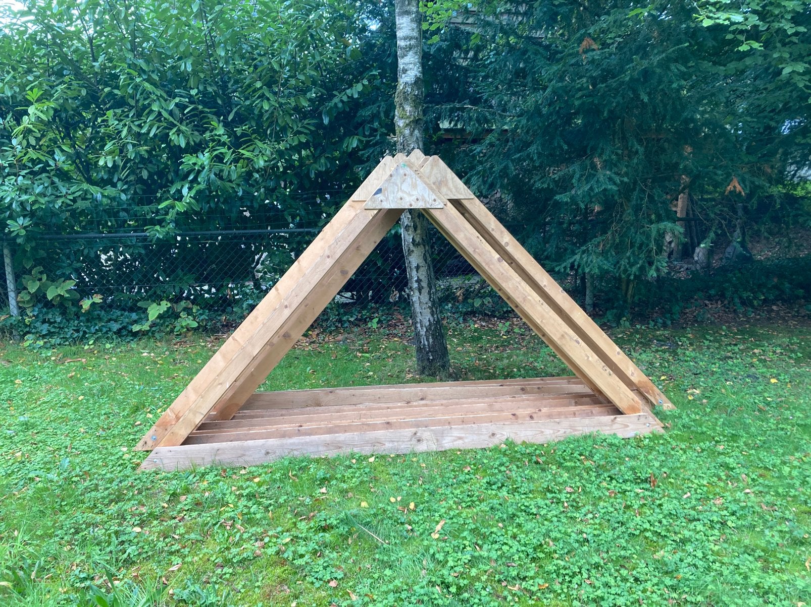 9x houten spanten zie omschrijving, Ophalen, Gebruikt, Balk, Vuren