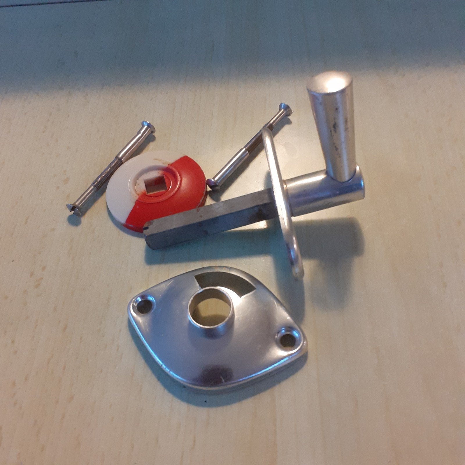 WC Draaislot met vrij/bezet indicator, Ophalen, Gebruikt, Rvs, Slot