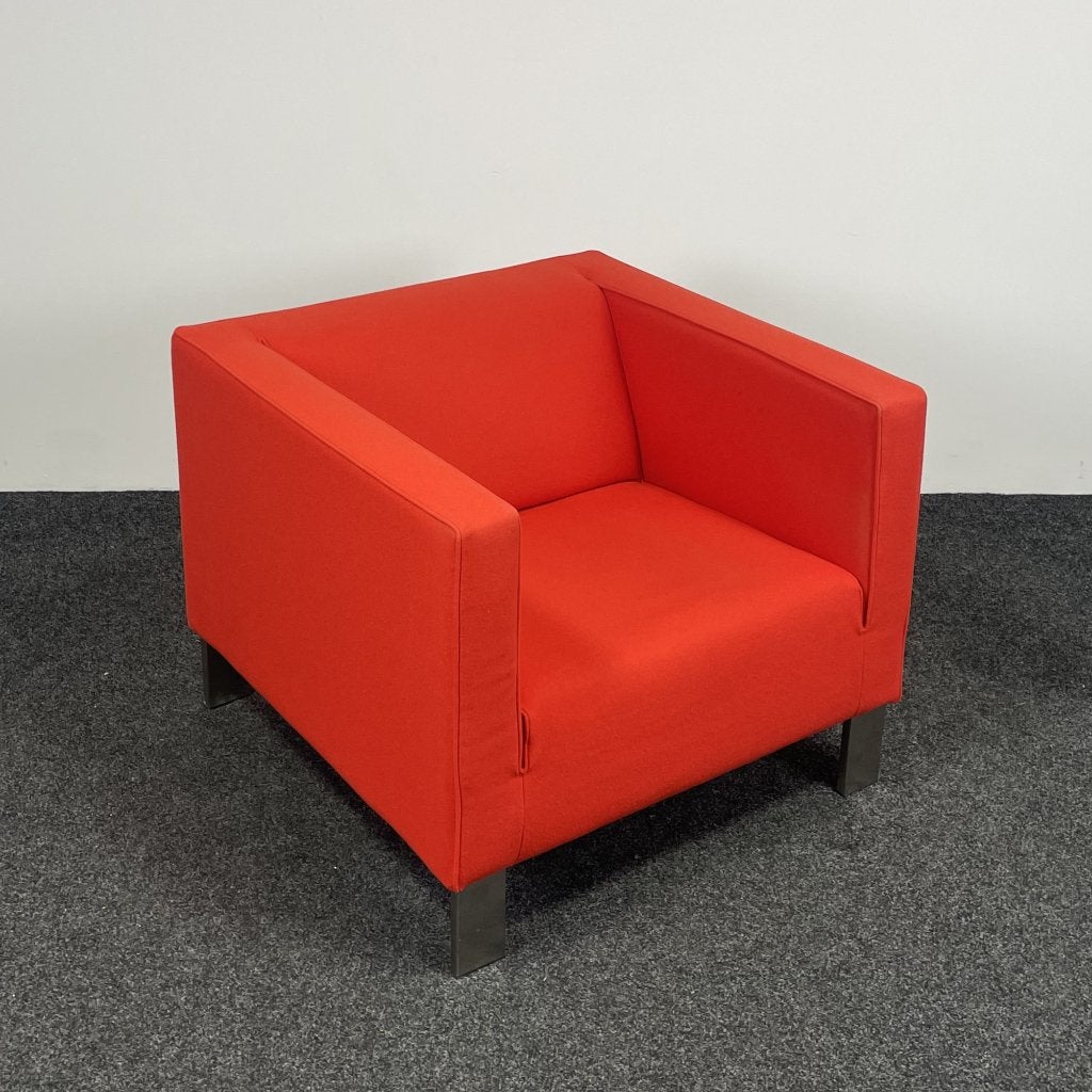 Lensvelt Fauteuil - Rood, Ophalen, Gebruikt, 75 tot 100 cm, Stof