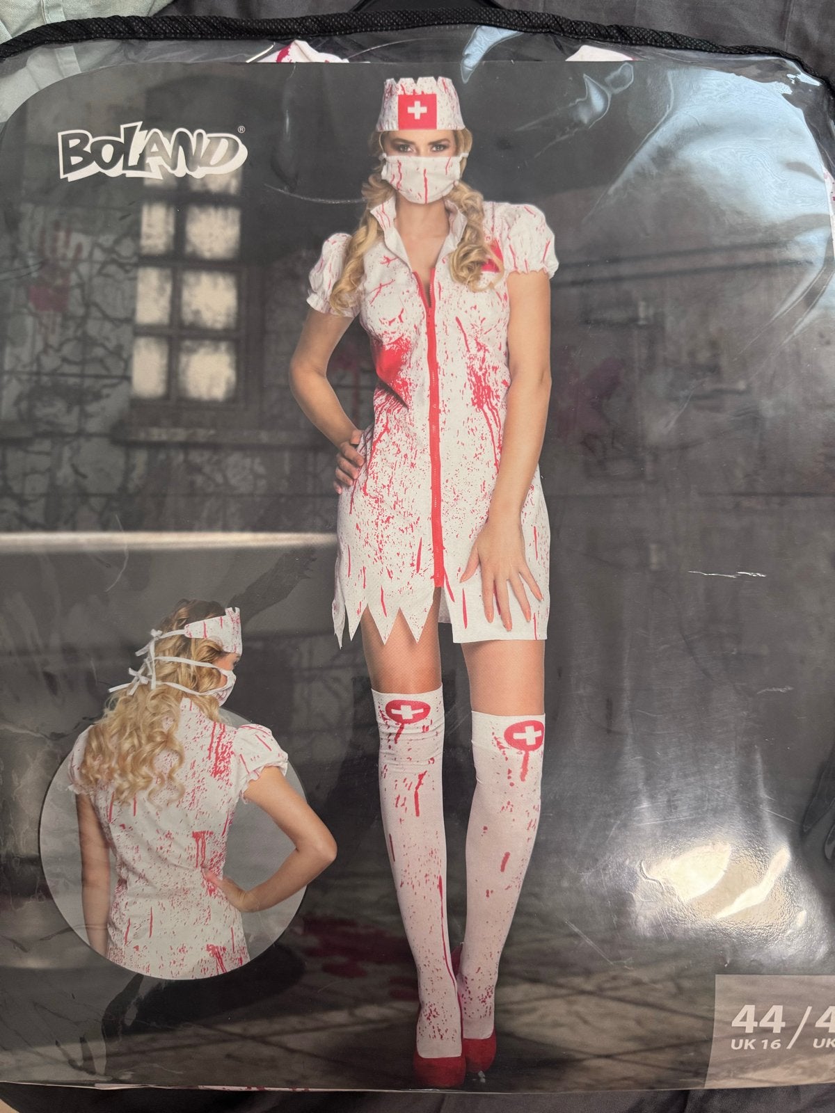 Zombie Verpleegster Kostuum - ZGAN, Maat 46/48 (XL) of groter, Ophalen of Verzenden, Zo goed als nieuw, Halloween