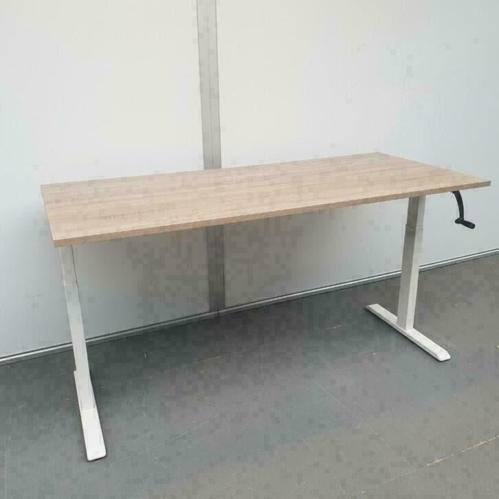 Slinger verstelbaar zit-sta bureau 200100 cm – wit frame, Huis en Inrichting, Bureaus, Ophalen, Nieuw