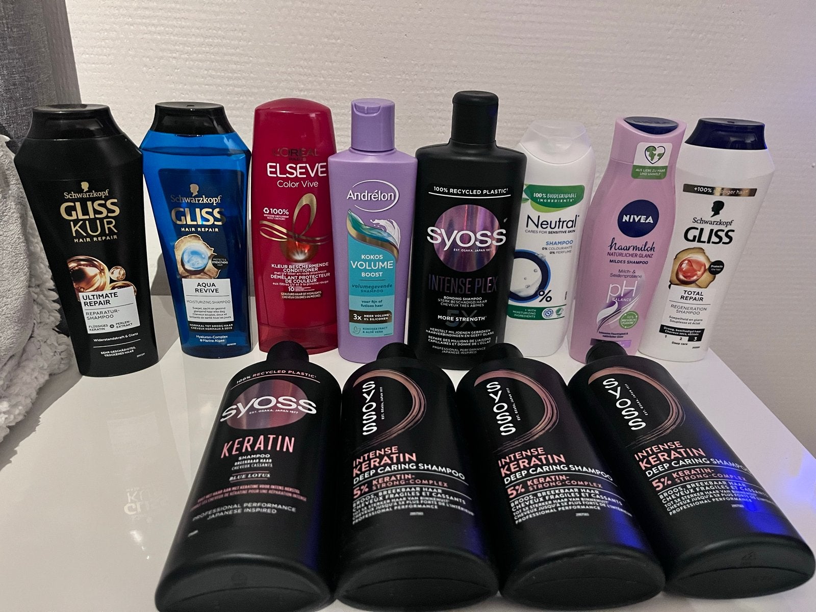 Diverse ongebruikte shampoos (o.a. Gliss Kur, Syoss, Nivea), Ophalen of Verzenden, Nieuw, Shampoo of Conditioner