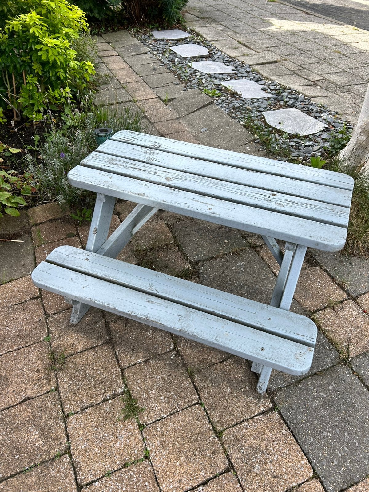 Picknicktafeltje peuter / kleuter, Gebruikt, Rechthoekig, Hout, Ophalen
