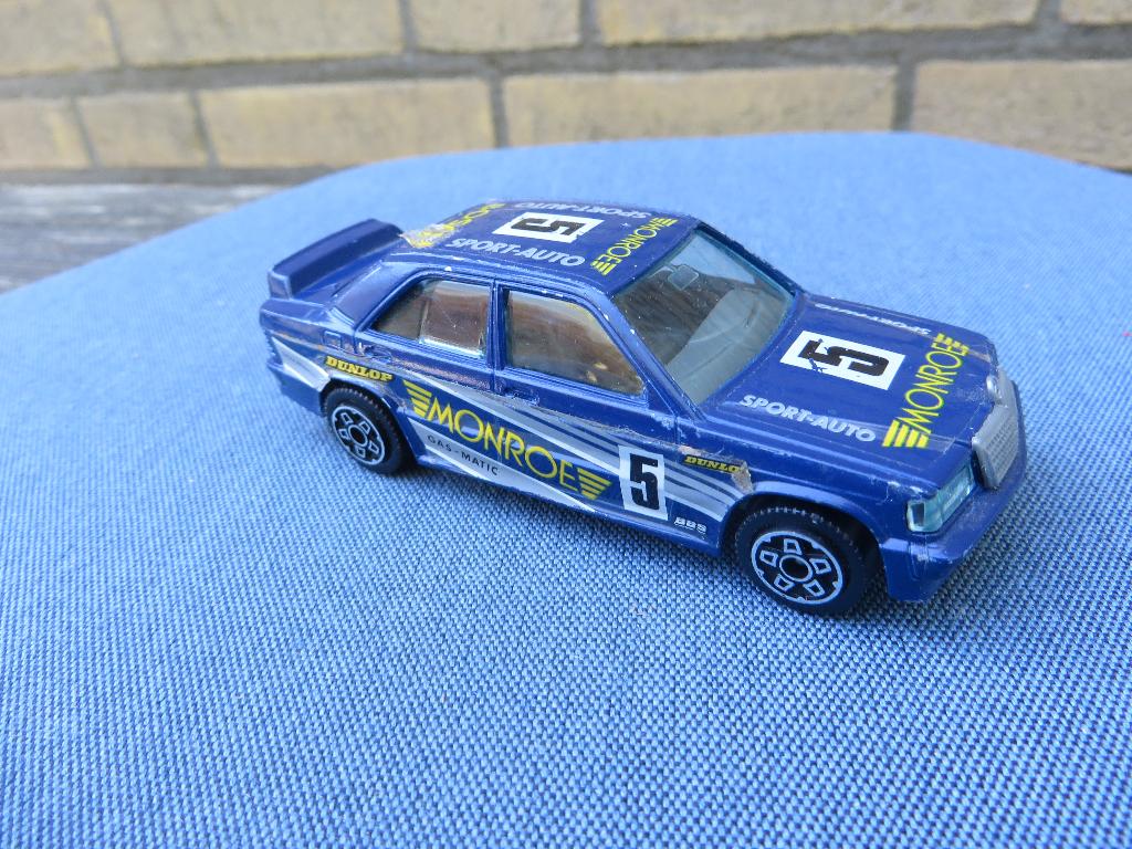 Burago Mercedes 190 E MONROE blauw, Ophalen of Verzenden, Gebruikt, Auto, Overige merken