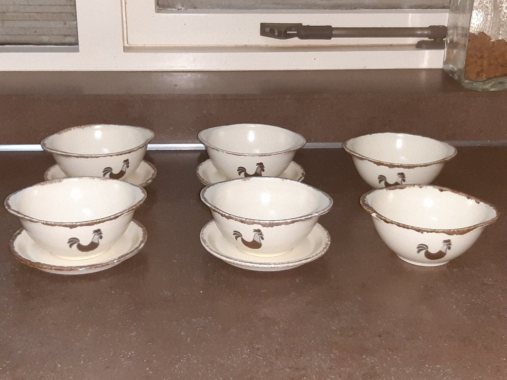 France Gien Kellogg's 1978 soepkommen kip/haan, Ophalen of Verzenden, Kom(men), Overige stijlen, Glas