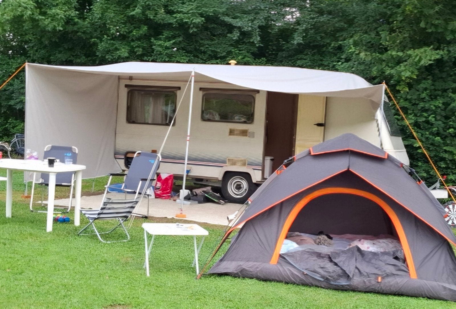 ESVO schuifluifel voor caravan/camper - polyester, Caravans en Kamperen, Ophalen, Zo goed als nieuw