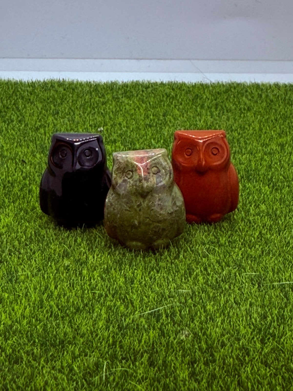 Uilen van natuurlijke stenen: Jaspis, Onyx, Unakiet, Meerkleurig, Overige stijlen, Nieuw, Ophalen of Verzenden