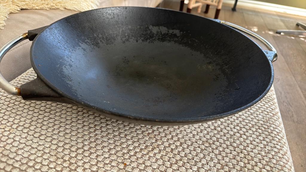 Küchenprofi zware wokpan / wadjan – groot model, Huis en Inrichting, Keuken | Potten en Pannen, Ophalen of Verzenden, Zo goed als nieuw