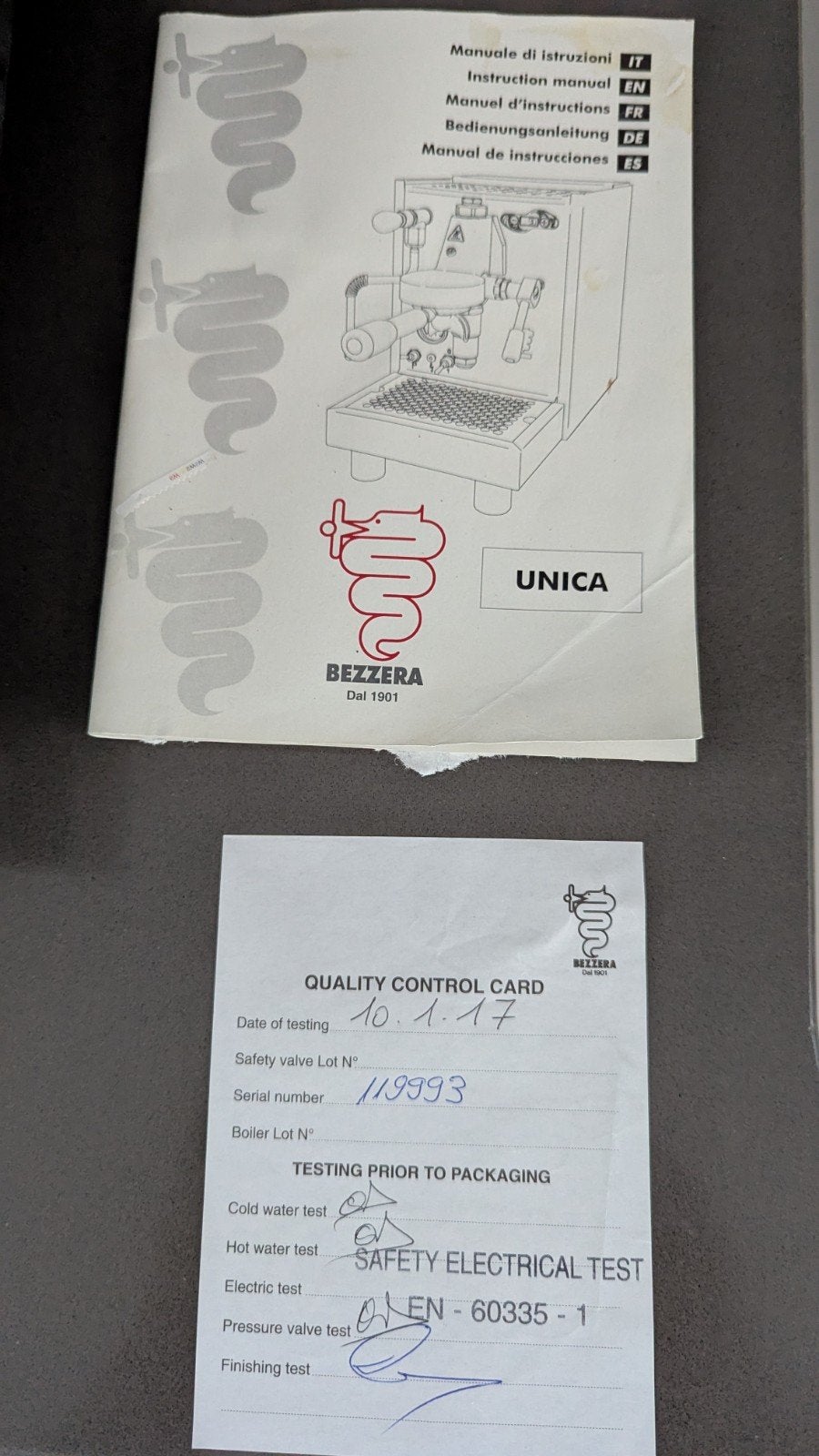 Bezzera Unica PID Espressomachine, Ophalen, Espresso apparaat, Afneembaar waterreservoir
