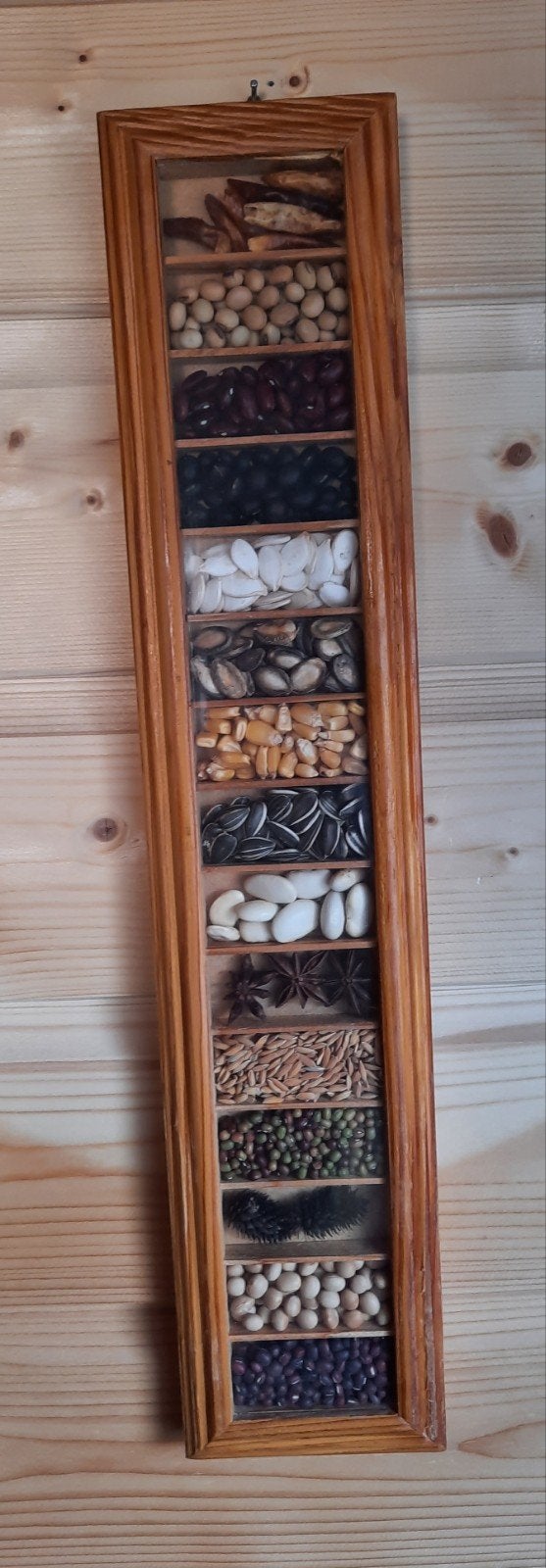 Schilderijtje  met zaden, Ophalen of Verzenden, Rond, Minder dan 50 cm, Minder dan 100 cm