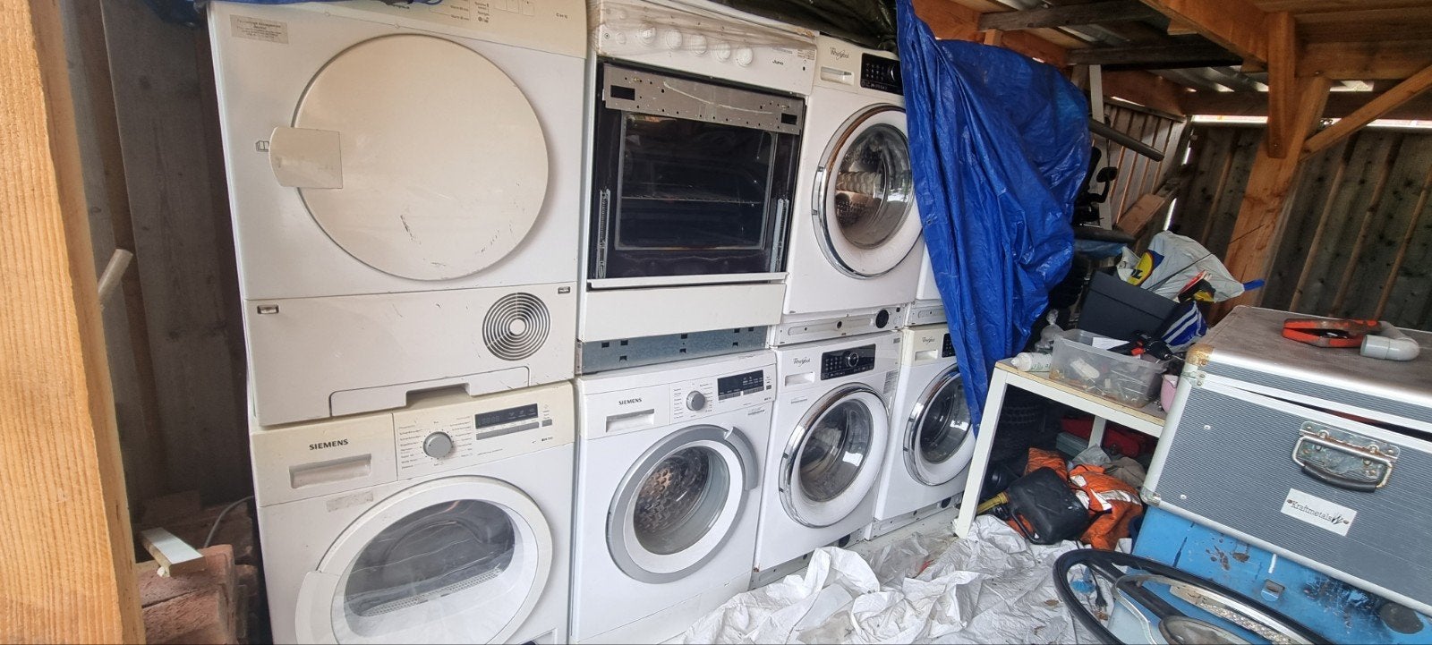 Wasmachines en drogers -Diverse modellen als partij te koop, Witgoed en Apparatuur, Ophalen, Voorlader, Niet werkend, 85 tot 90 cm