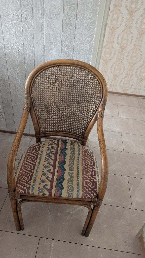 Eetkamerstoelen, Ophalen, Gebruikt, Bruin, Riet of Rotan