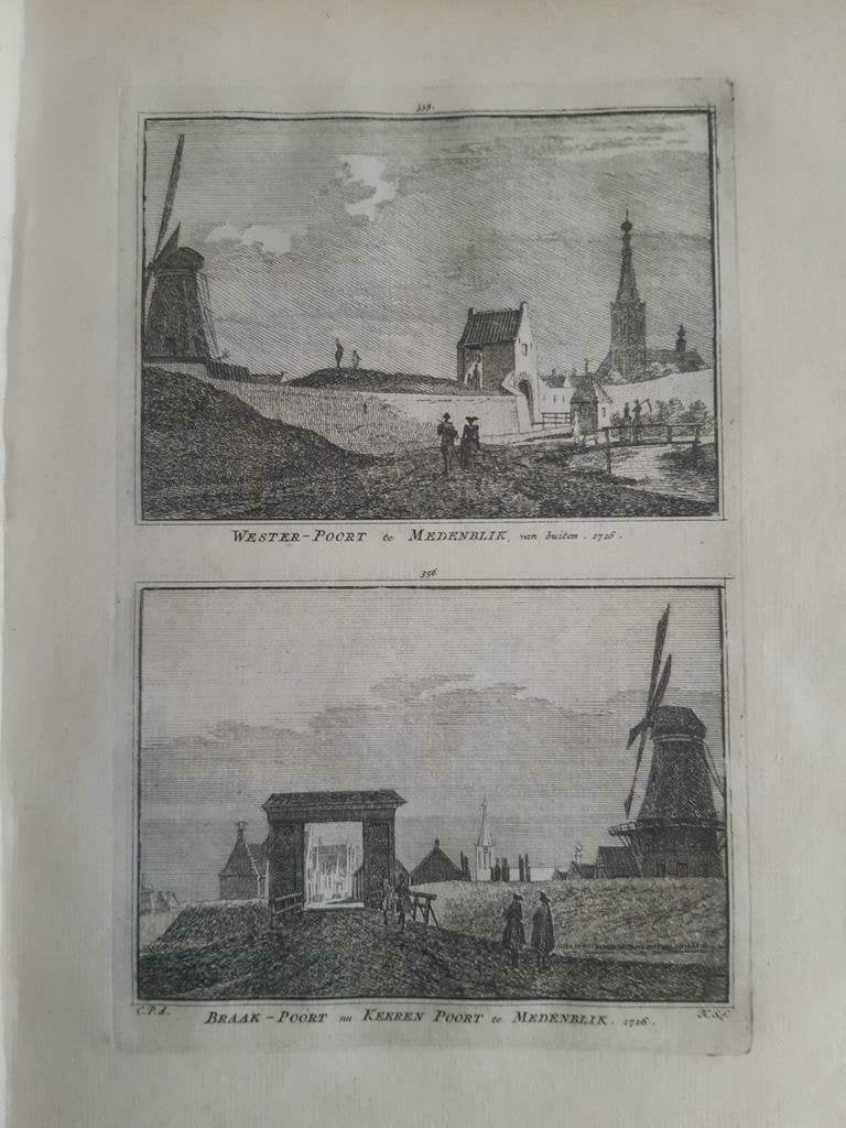 355-356*/ Westerpoort Braakpoort + Keerenpoort in Medemblik, Antiek en Kunst, Ophalen of Verzenden
