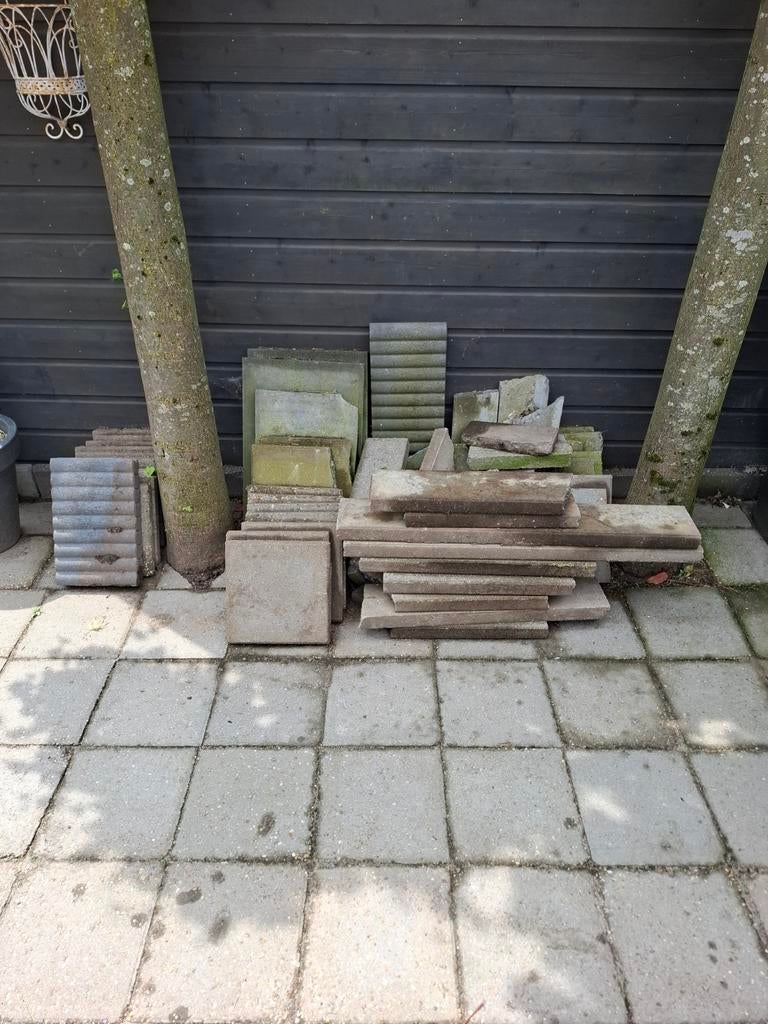Gratis restant tuintegels, stenen, bandjes, Tuin en Terras, Ophalen of Verzenden, Nieuw, Beton, Klinkers