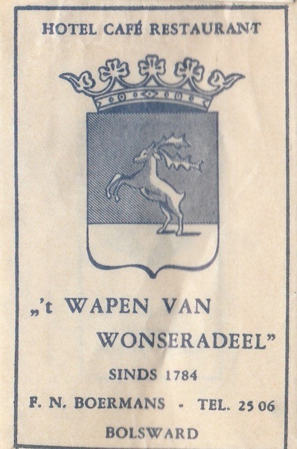 't Wapen van Wonseradeel Bolsward - F Boermans - hert kroon, Ophalen of Verzenden