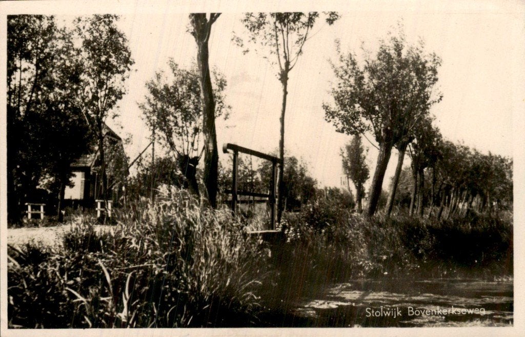 Stolwijk - Bovenkerkseweg - Brug en sloot, Ophalen of Verzenden, 1920 tot 1940, Ongelopen, Zuid-Holland