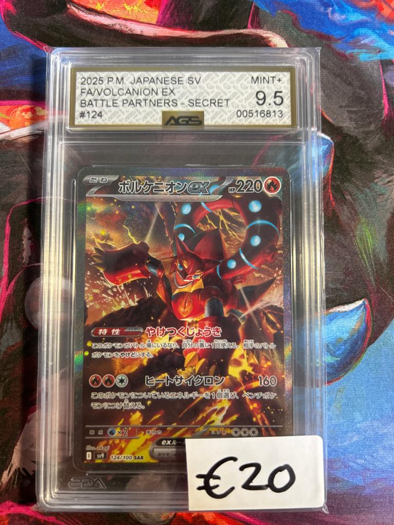 Volcanion EX japans AGS 9.5 MINT+, Ophalen of Verzenden, Nieuw, Losse kaart, Foil