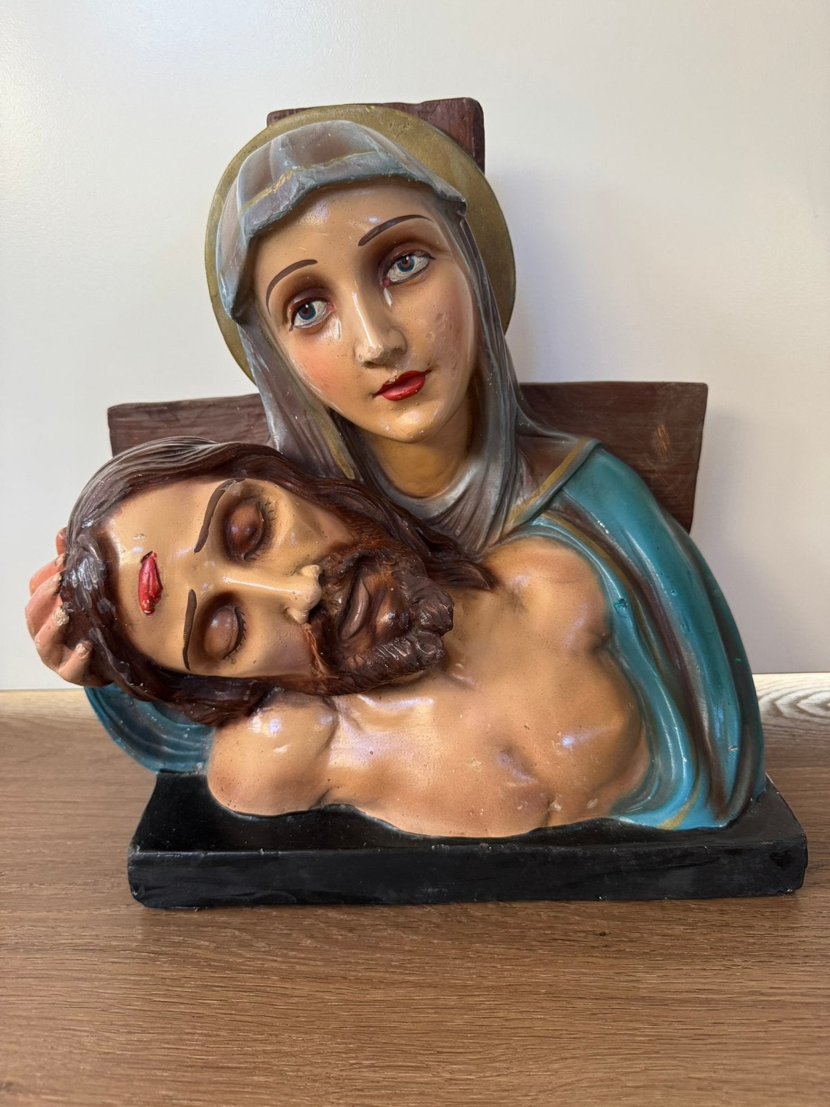 Oud groot piëta beeld Jezus en Maria, Antiek en Kunst, Ophalen of Verzenden