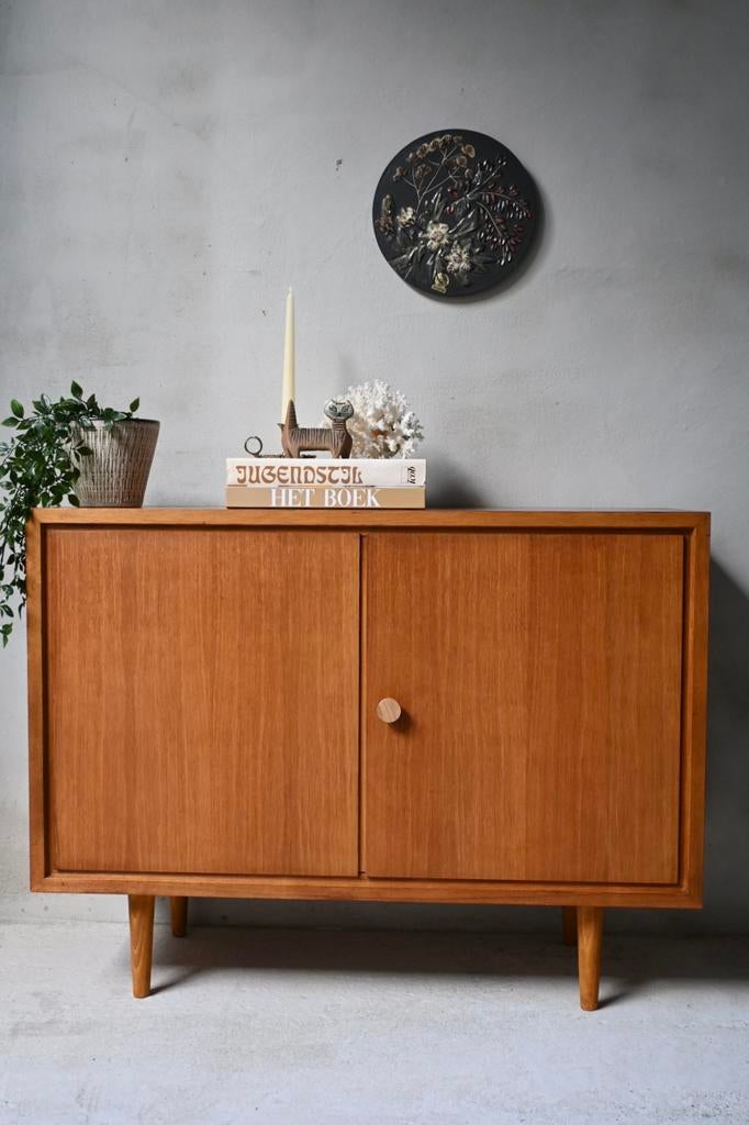 Mooi mid-century/vintage WK-Möbel kastje van teakfineer, Ophalen, WK-Möbel, WK-Möbel, WK-Möbel