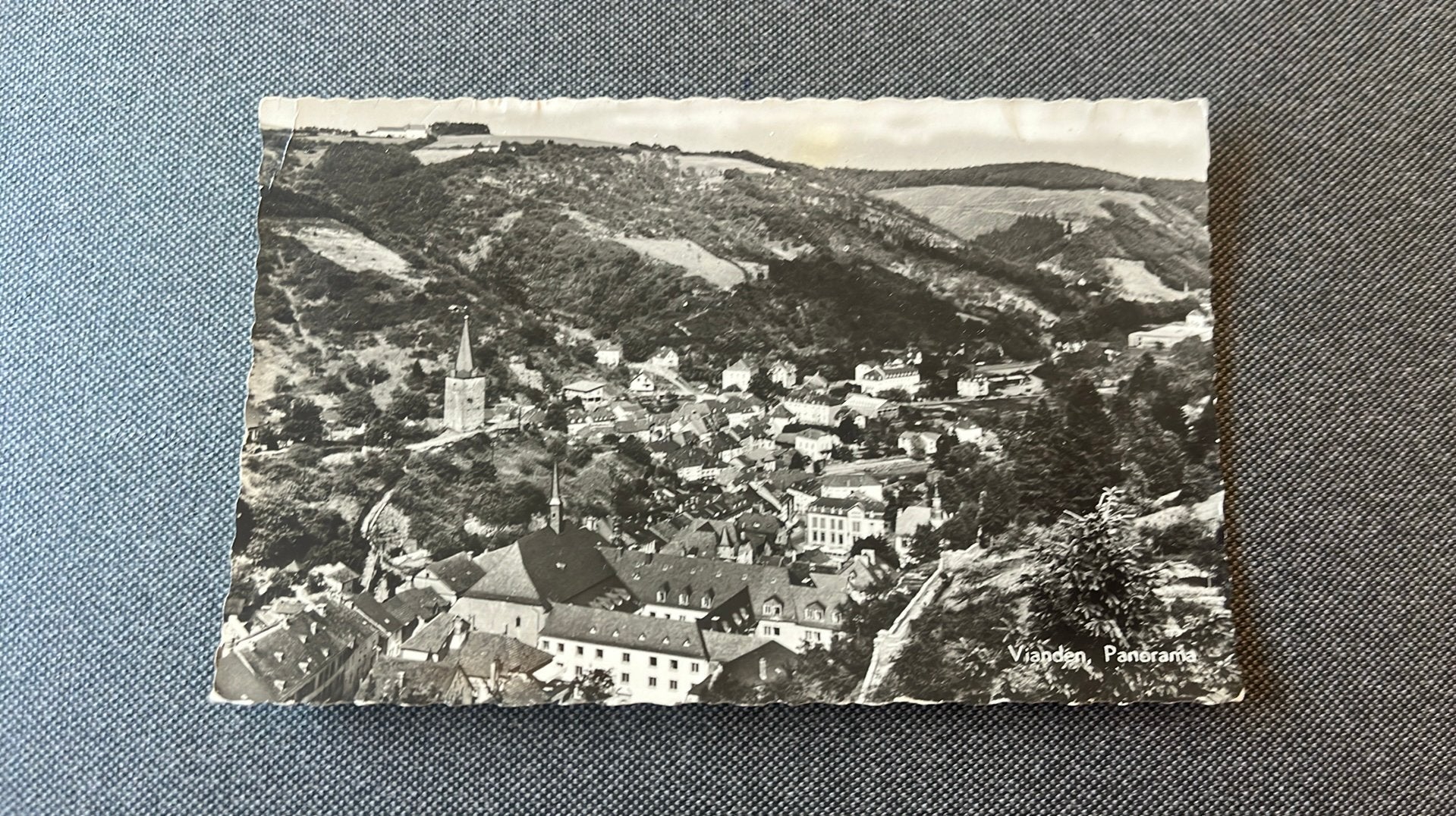 Luxemburg Vianden panorama, Ophalen of Verzenden, 1940 tot 1960, Gelopen, België en Luxemburg