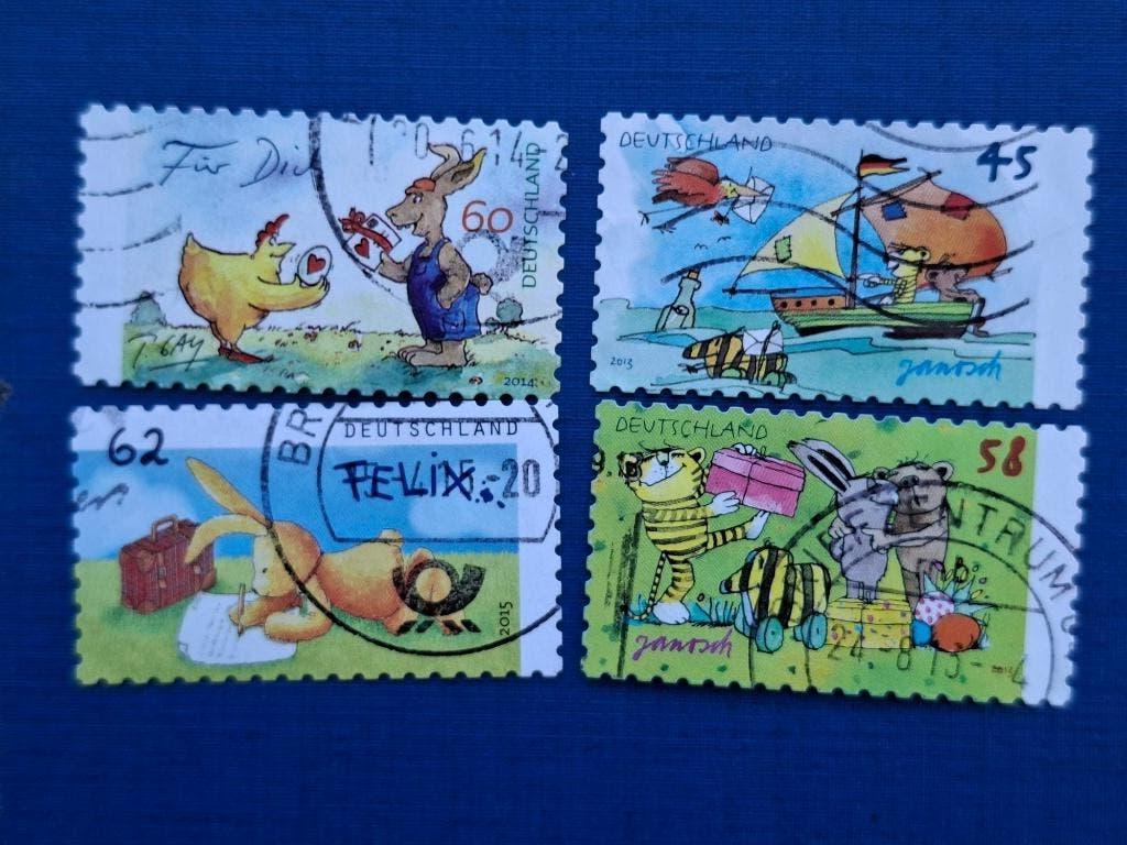 Postzegel Dui 2013 en 2014 4 Comics Cartoon zegels 22-05, Ophalen of Verzenden, 1990 tot heden, Gestempeld