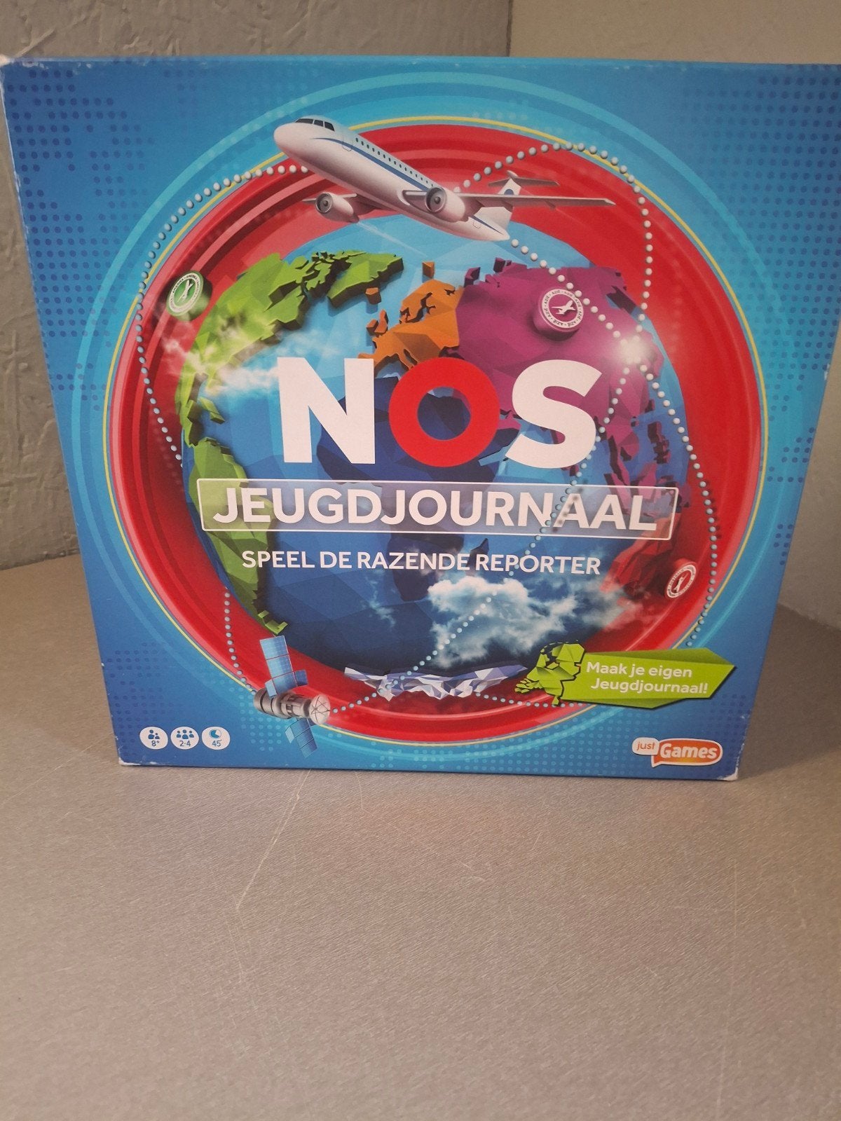 NOS Jeugdjournaal: Speel de Razende Reporter Bordspel, Drie of vier spelers, Ophalen of Verzenden, Gebruikt, Just Games