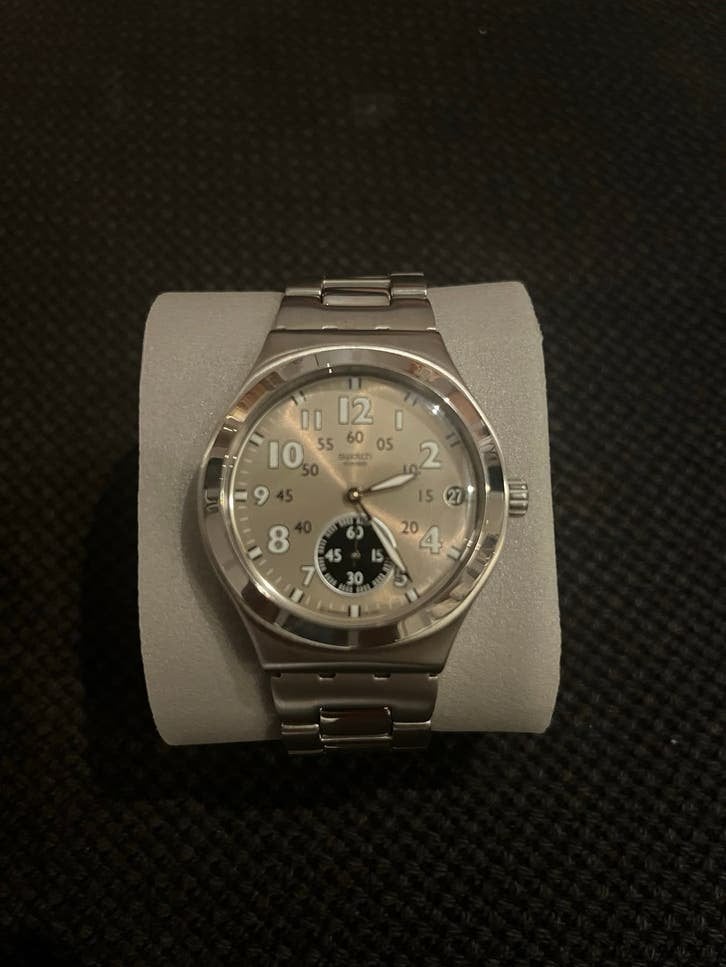 Swatch Irony Big Classic Herenhorloge - Swiss Made - Staal, Sieraden, Tassen en Uiterlijk, Horloges | Heren, Gebruikt, Staal, Polshorloge