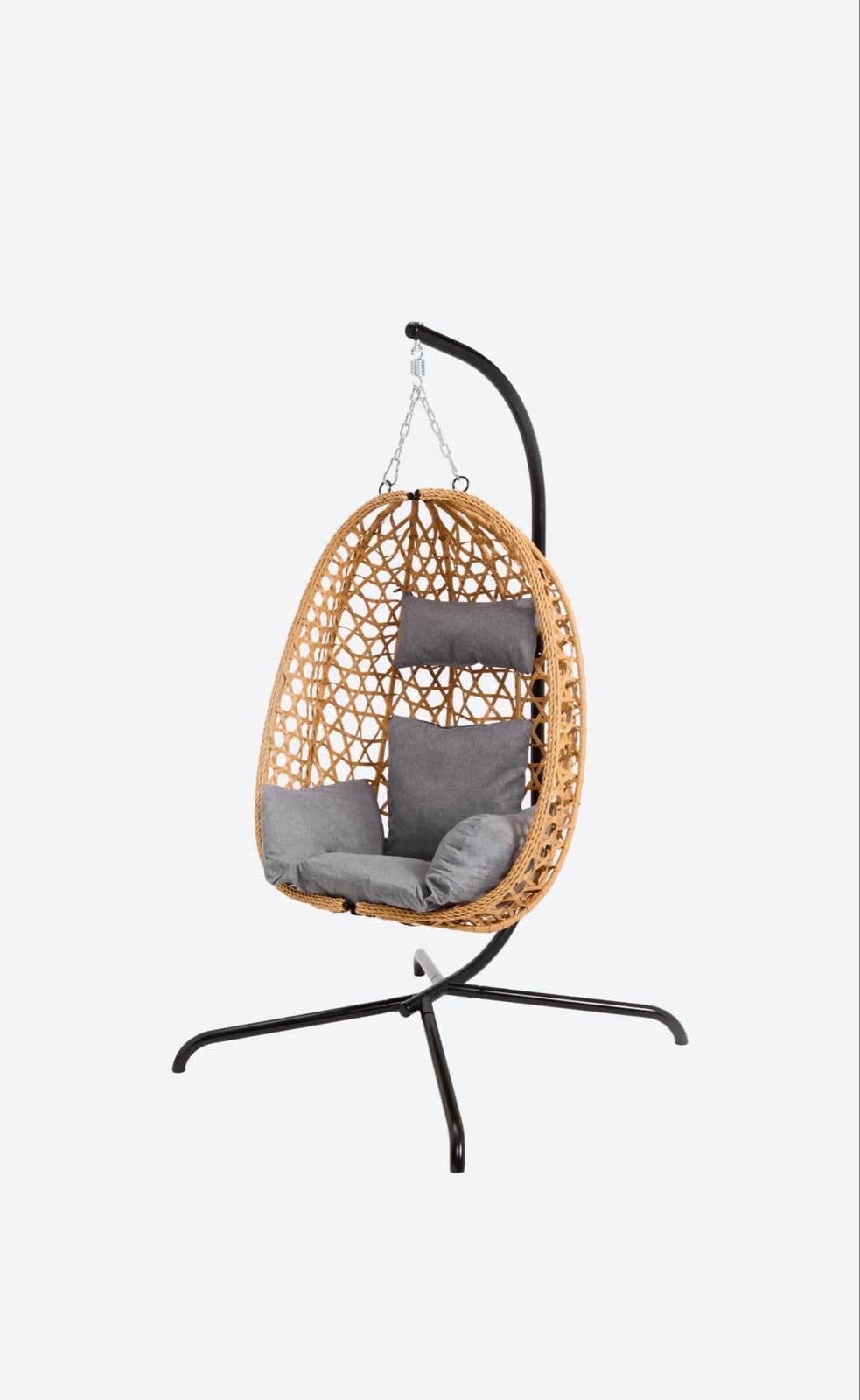 Comfortabele hangstoel met standaard en kussens, Ophalen, Zo goed als nieuw, Wicker