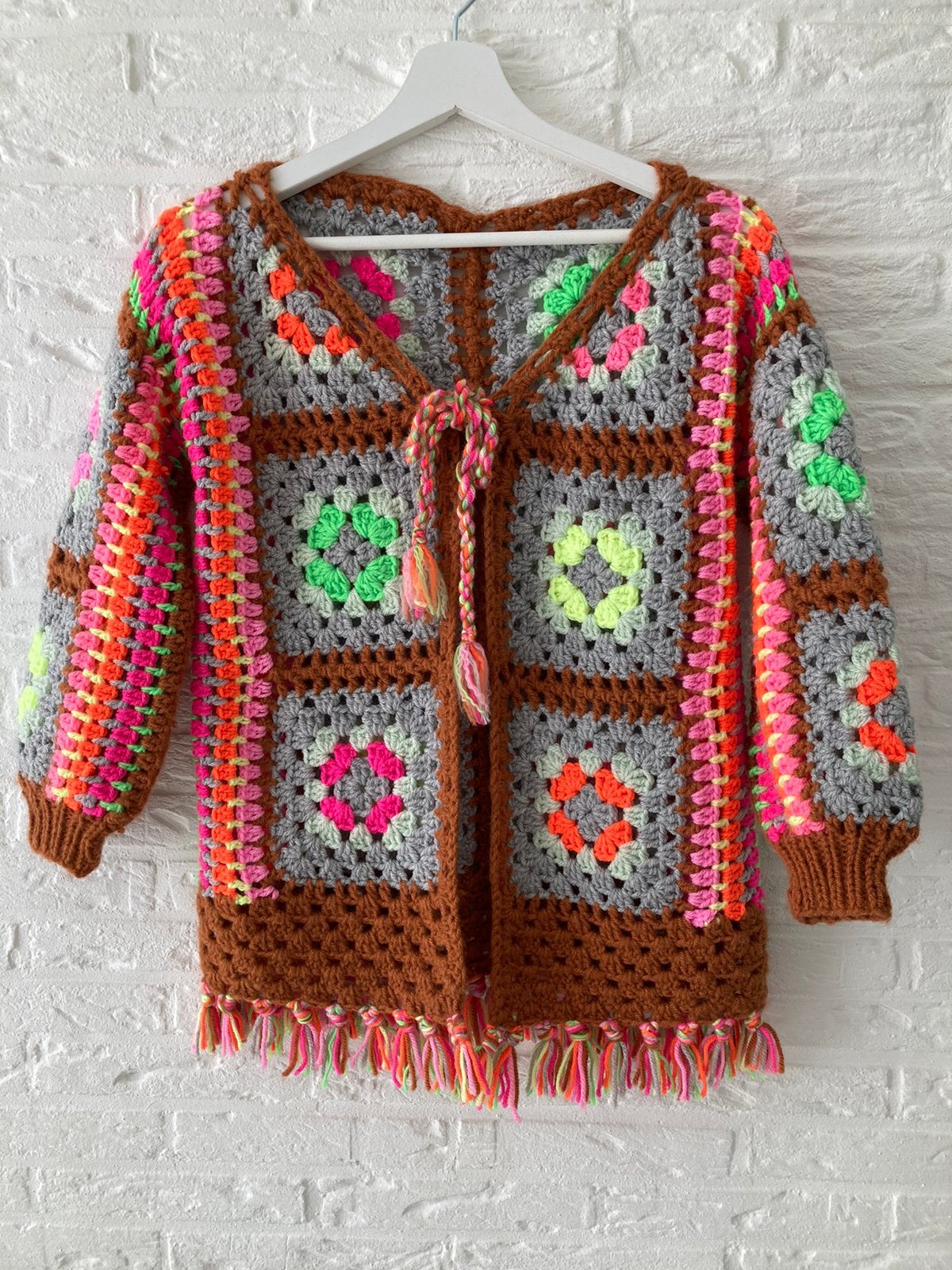 Gaaf gehaakt vest 128/134 Handgemaakt oilily stijl, Ophalen of Verzenden, Zo goed als nieuw, Meisje, Trui of Vest