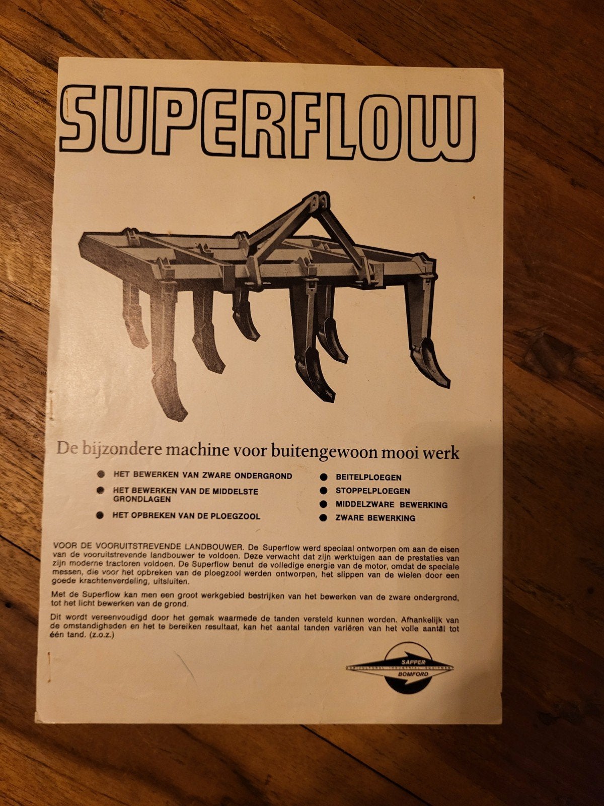 tractor folder SAPPER BOMFORD superflow, Ophalen of Verzenden