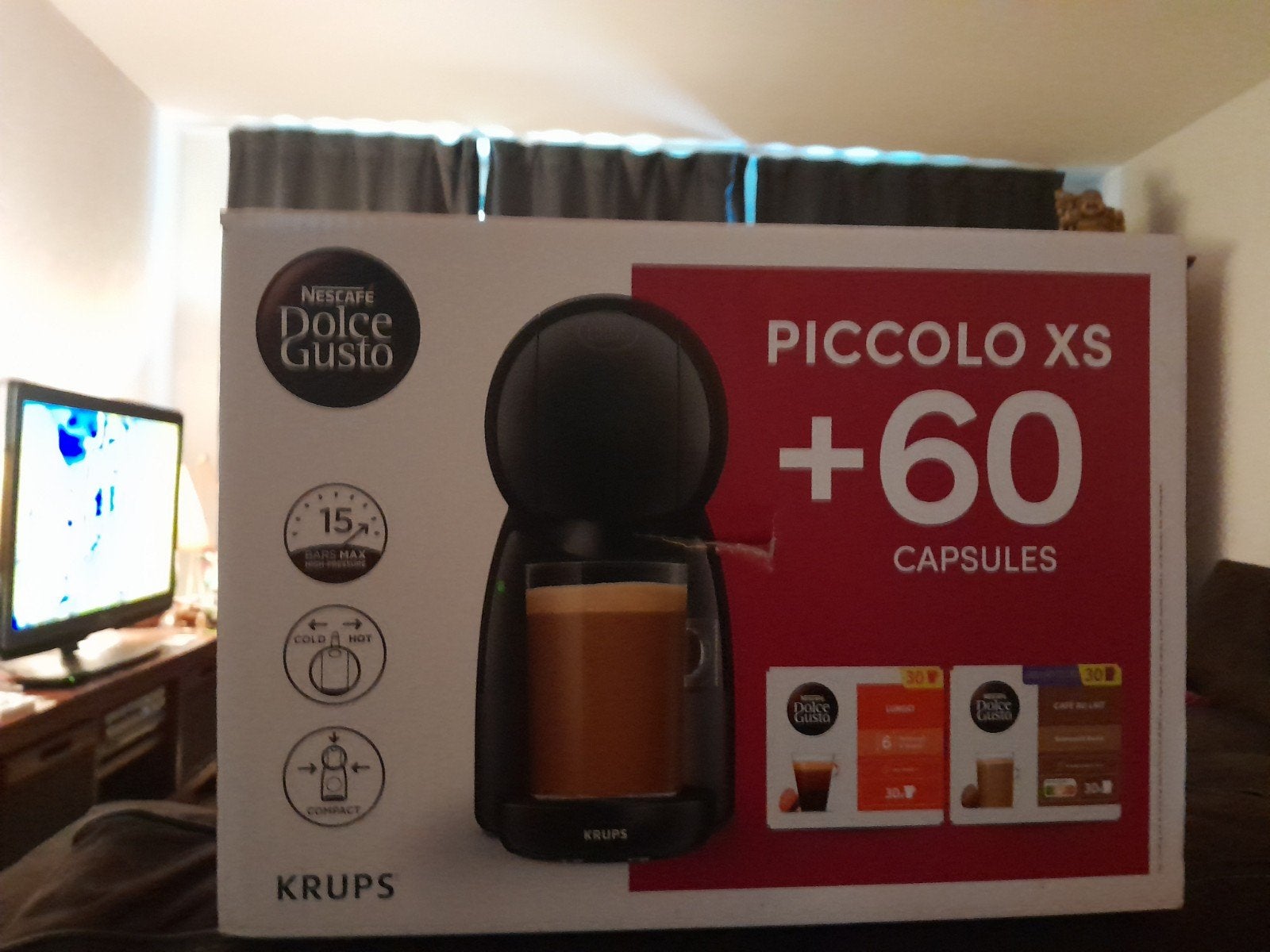 Nescafé Dolce Gusto Piccolo XS + 60 capsules, Ophalen, Nieuw, Koffiemachine, Koffiepads en cups
