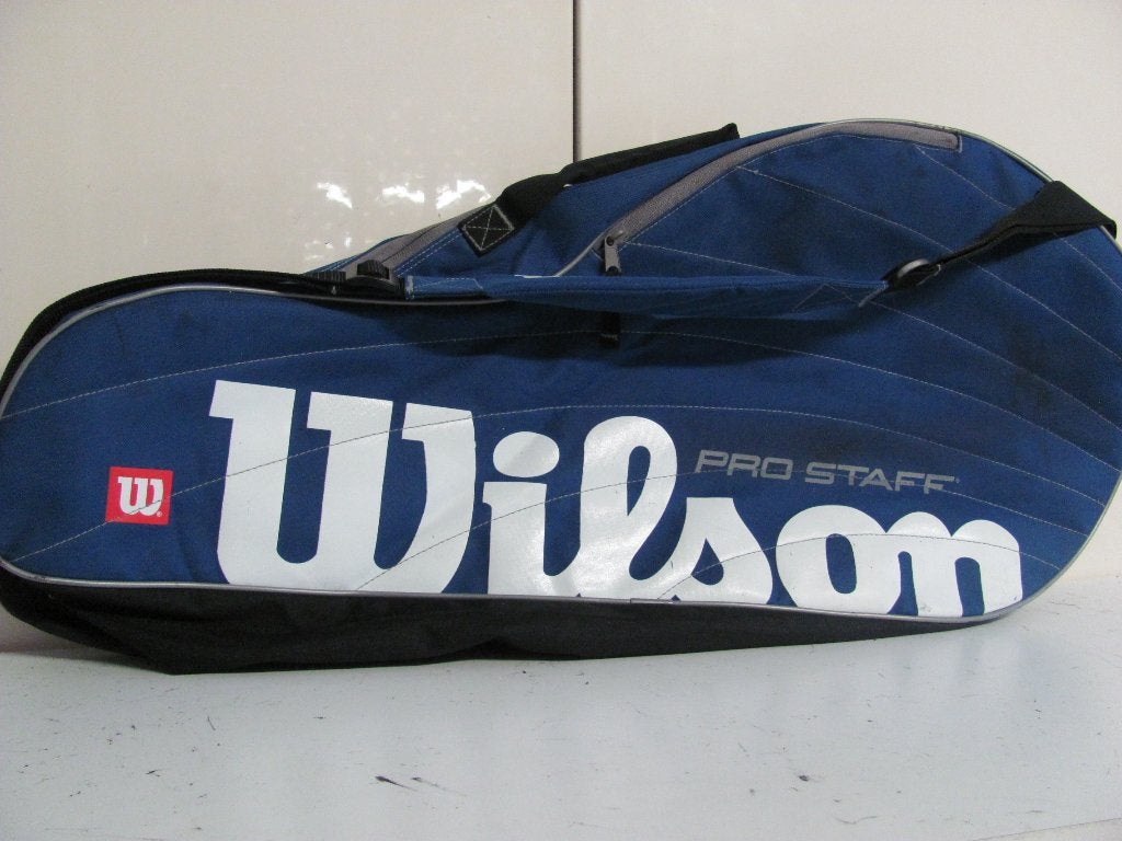 tennistas Wilson blauw /wit de pro staff met schouderband, Sport en Fitness, Tennis, Ophalen of Verzenden, Zo goed als nieuw, Tas