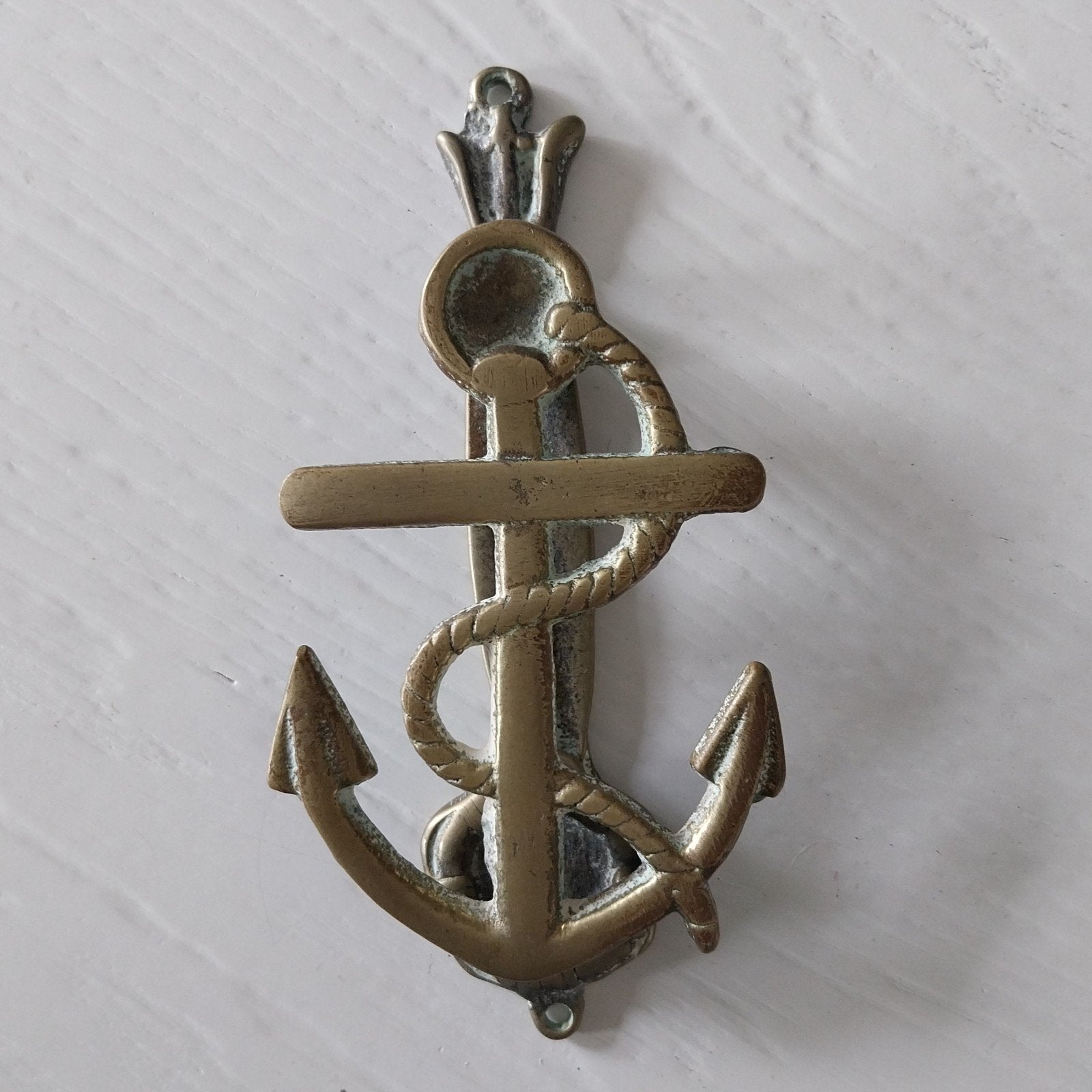 Koperen anker deurklopper - 14 cm, Antiek en Kunst, Ophalen of Verzenden, Koper