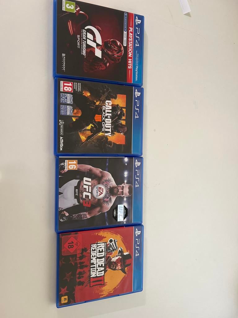 PS4 Games: CoD BO4, Gran Turismo, UFC 3, RDR2 (Nieuwstaat), Ophalen, Online, Vanaf 18 jaar, Overige genres