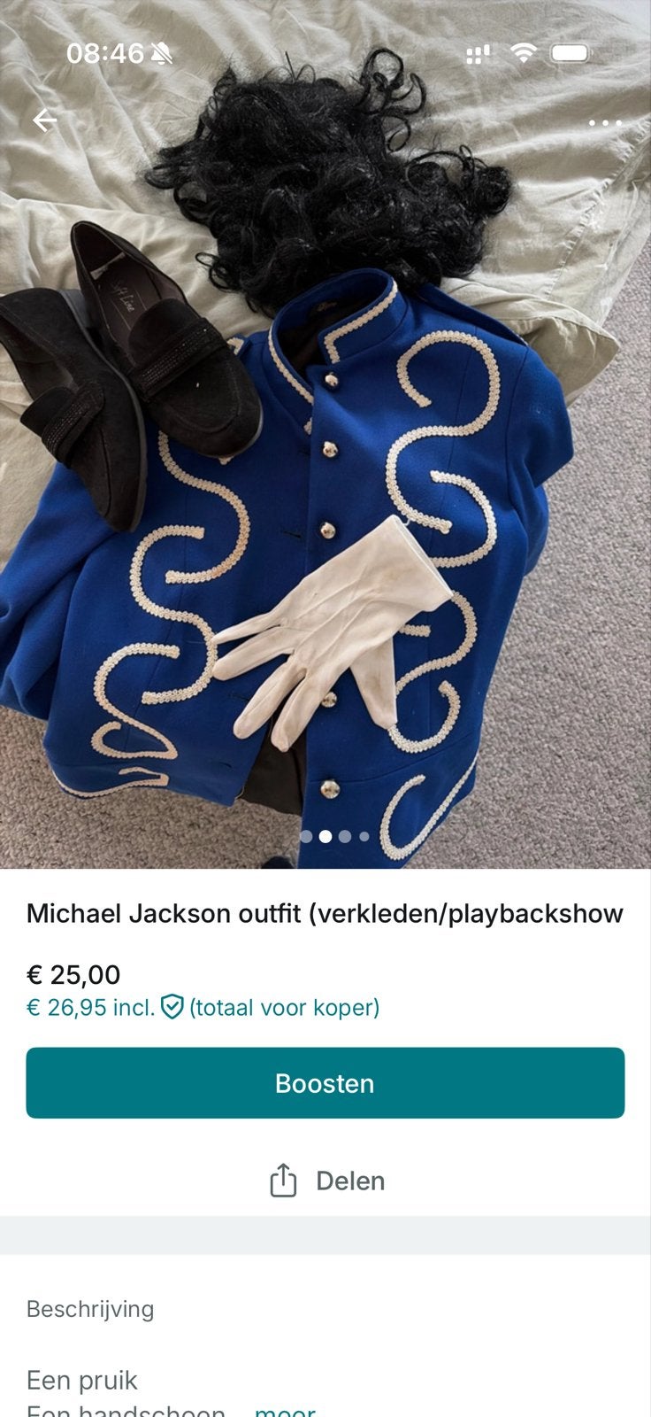Michael Jackson outfit (verkleed/playbackshow), Hobby en Vrije tijd, Ophalen of Verzenden, Gebruikt, Pak of Jurk