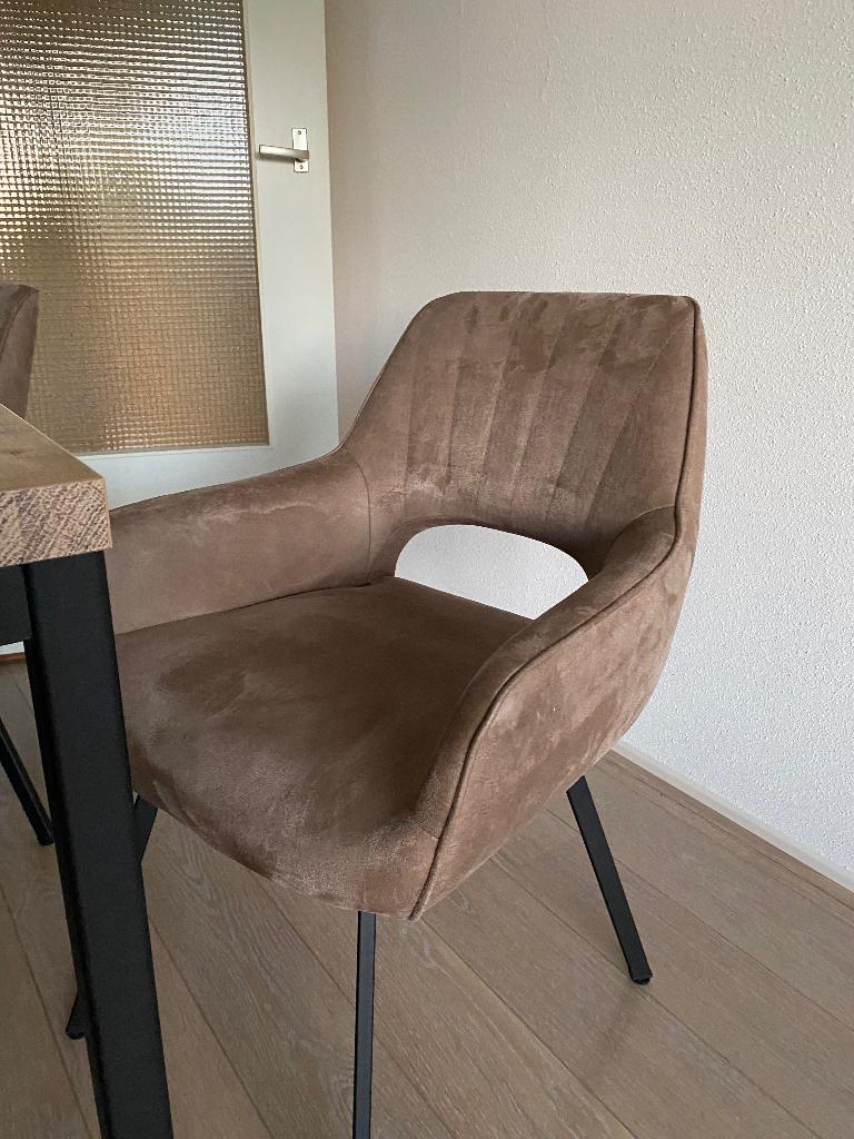 Eethoek stoelen, Huis en Inrichting, Stoelen, Ophalen, Gebruikt, Bruin, Vier