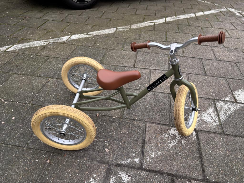 Veloretti loopfiets - twee/driewieler - Groen met Bruin, Ophalen of Verzenden, Gebruikt