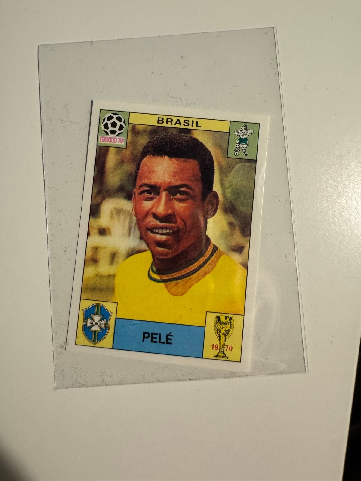 Vintage Panini Pelé Mexico 70 Voetbalsticker WCS 38, Verzamelen, Ophalen of Verzenden, Gebruikt, Speelkaart(en)