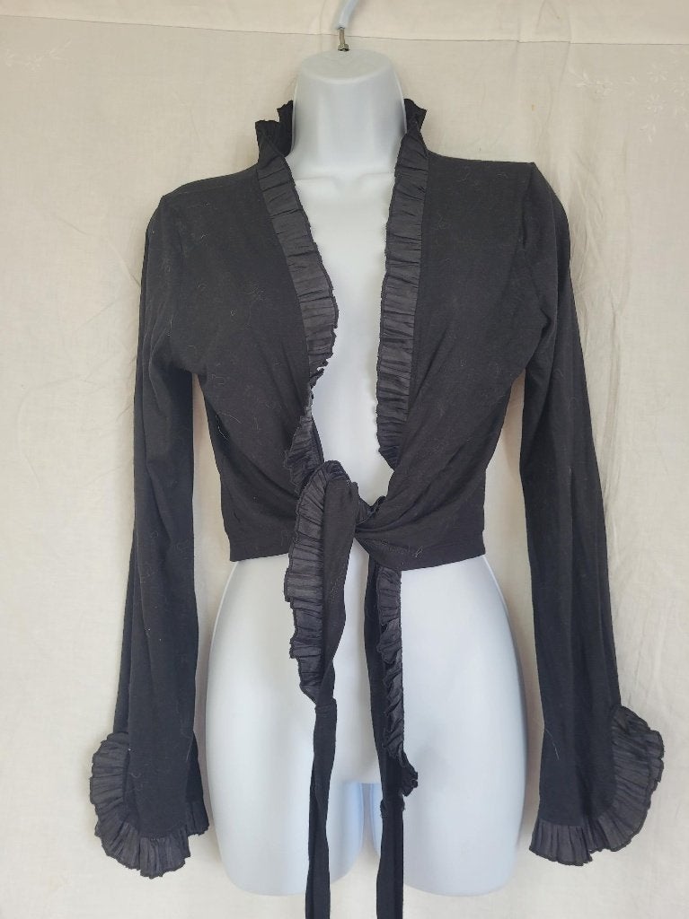 Gave zwarte wikkelblouse mt M merk Vida Vita, Maat 38/40 (M), ., Zwart, Ophalen of Verzenden