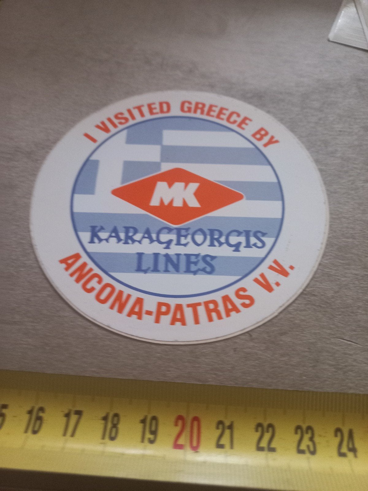 Vintage Karageorgis Lines Griekenland Sticker, Verzamelen, Ophalen of Verzenden