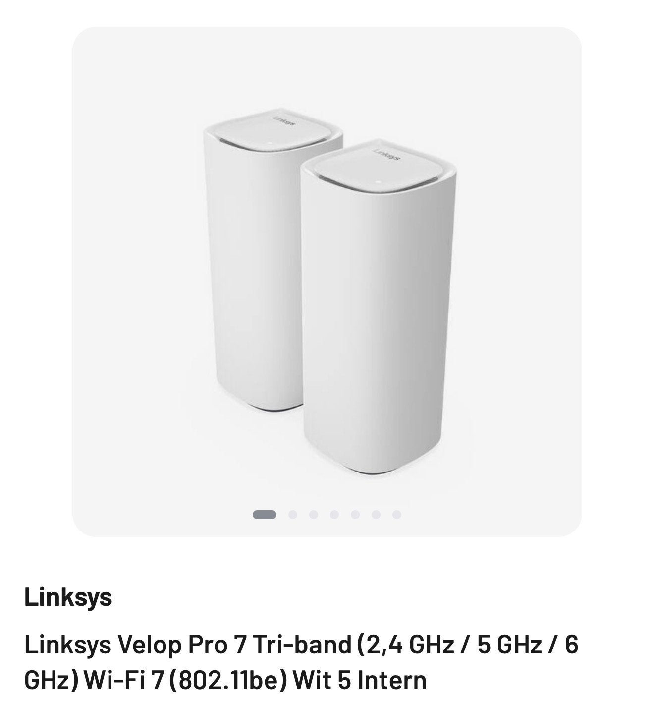 Linksys Velop Pro 7 WiFi 7 Mesh Systeem (2 nodes), Computers en Software, Ophalen of Verzenden, Router