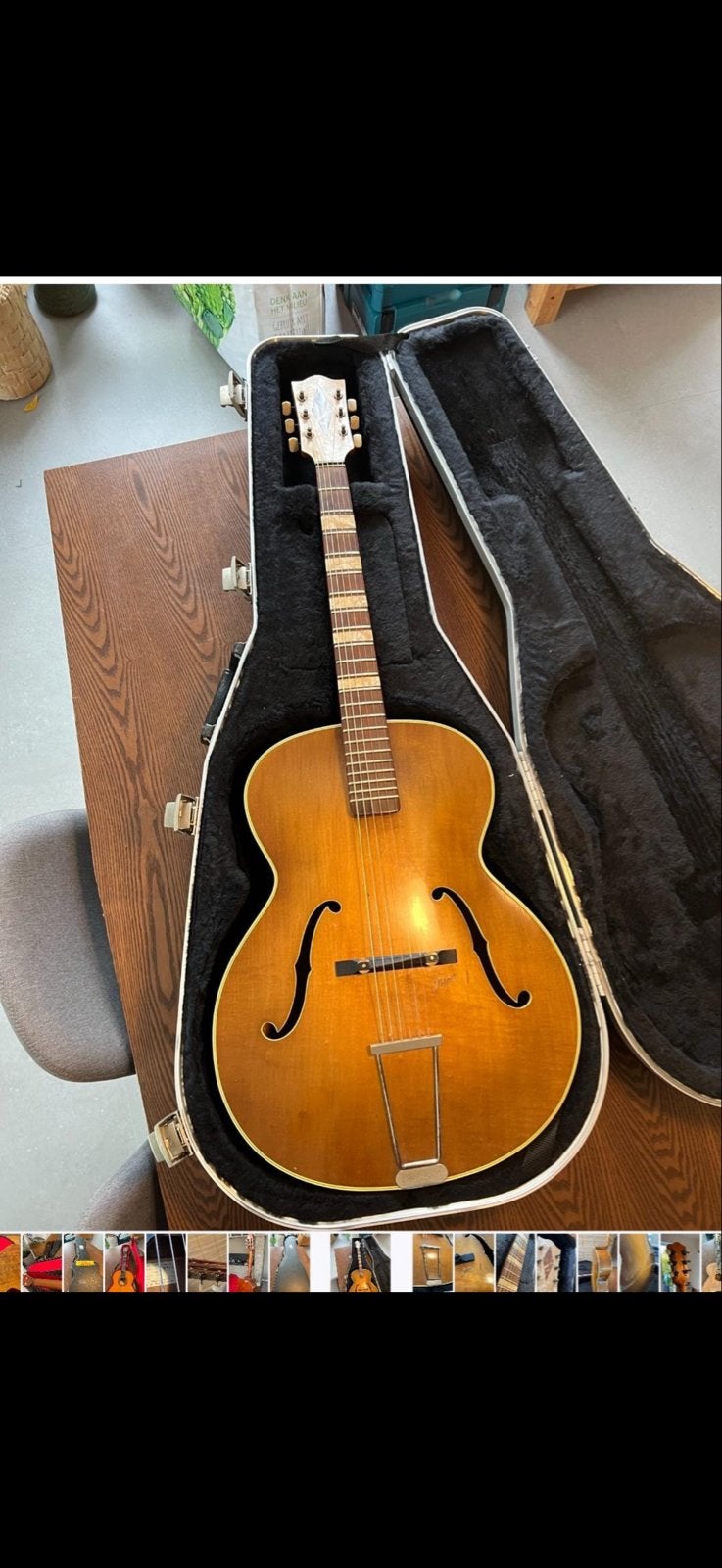 Vintage Hofner Archtop Gitaar met Koffer, Muziek en Instrumenten, Ophalen, Gebruikt, Overige typen, Met koffer