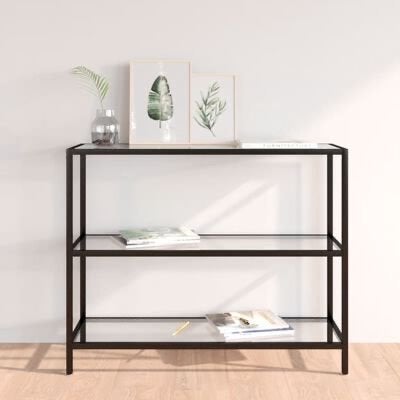 Moderne console tafel met glazen planken, Ophalen, Met plank(en), 50 tot 100 cm, Minder dan 100 cm