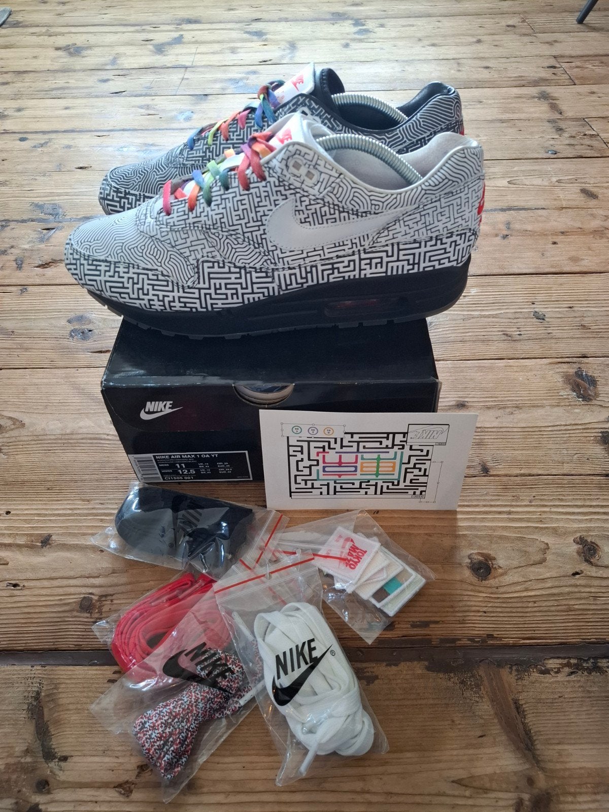 Nike Air Max 1 Tokyo Maze - Maat 45, Zwart, Nike, Ophalen of Verzenden, Sneakers of Gympen