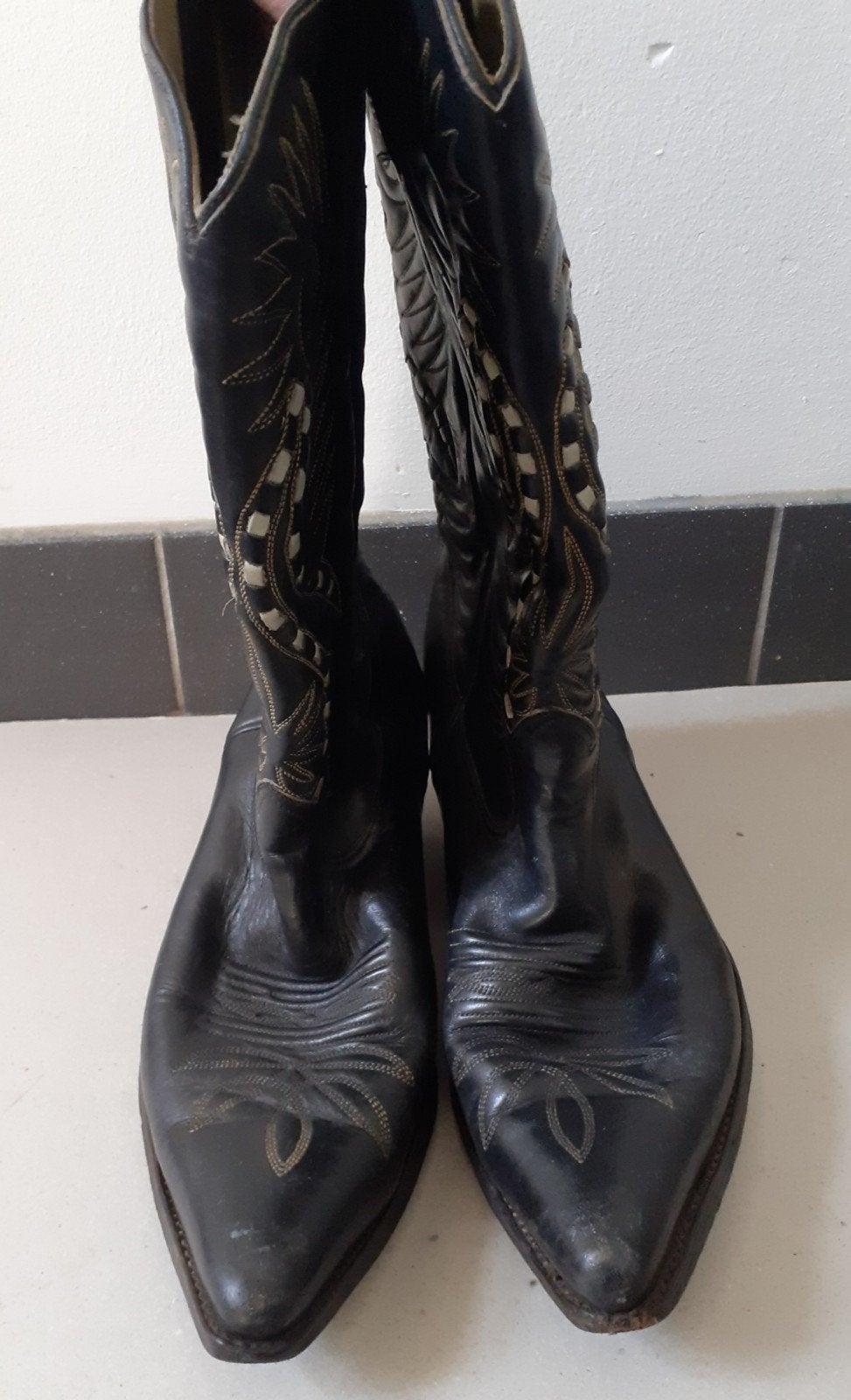 D. Blauw Heren Leren Laarzen, Kleding | Heren, Schoenen, Ophalen of Verzenden, Gedragen, Blauw, Boots