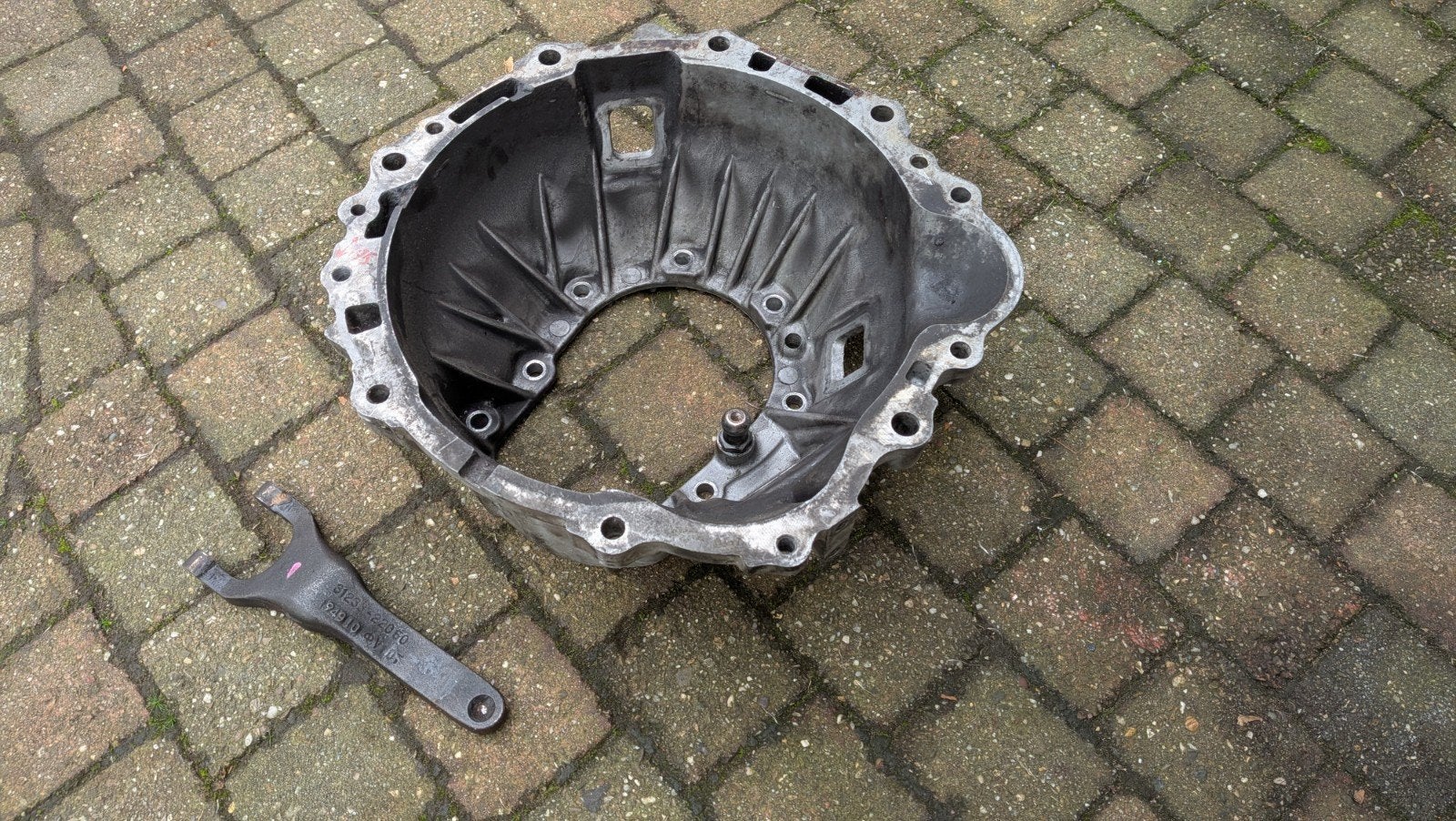 2JZ Bell housing + Koppelingfork van een W58 transmissie, Auto-onderdelen, Ophalen of Verzenden, Gebruikt